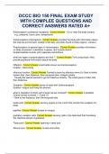 DCCC BIO 150 FINAL EXAM STUDY WITH COMPLEE QUESTIONS AND CORRECT ANSWERS RATED A+