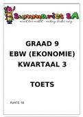 Graad 9 Ekonomie en Bestuurswetenskappe (EBW) (Ekonomie) September Vraestel 2 en Memo - 2024