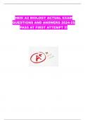 HESI A2 BIOLOGY ACTUAL EXAM QUESTIONS AND ANSWERS 2024-25 PASS AT FIRST ATTEMPT !!!