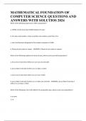 MATHEMATICAL FOUNDATION OF COMPUTER SCIENCE QUESTIONS AND ANSWERS WITH SOLUTIOS 2024