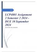 LCP4801 Assignment 2 Semester 2 2024 - DUE 10 September 2024