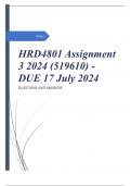 HRD4801 Assignment 3 2024 (519610) - DUE 17 July 2024