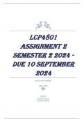 LCP4801 Assignment 2 Semester 2 2024 - DUE 10 September 2024