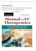 Test Bank - Phillips’s Manual of I.V. Therapeutics; Evidence-Based Practice for Infusion Therapy 8th Edition (Lisa Gorski , 2024) ,Latest Edition|| All Chapters 