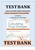 Test Bank for Calculating Drug Dosages: A Patient-Safe Approach To Nursing And Math 2nd Edition By Sandra Luz Martinez De Castillo And Maryanne Werner-Mccullough ISBN 9780803624962 Chapter 1-22 | Complete Guide A+