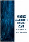 HSY2601 Assignment 1 Semester 2 2024 | Due 12 August 2024