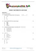 Grade 7 Mathematics (MATH) June Paper and Memo - 2024