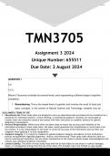 TMN3705 Assignment 3 (ANSWERS) 2024 - DISTINCTION GUARANTEED