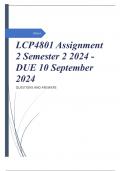  LCP4801 Assignment 2 Semester 2 2024 - DUE 10 September 2024