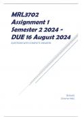 MRL3702 Assignment 1 Semester 2 2024 - DUE 16 August 2024