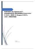 LCP4807 Assignment 1 (COMPLETE ANSWERS) Semester 2 2024 - DUE 15 August 2024 Course International Human Rights Law (LCP4807) Institution University Of South Africa (Unisa) Book International Human Rights Law