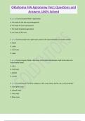 Oklahoma FFA Agronomy Test; Questions and  Answers 100% Solved 