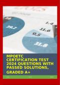 MPOETC CERTIFICATION TEST 2024 QUESTIONS WITH PASSED SOLUTIONS, GRADED A+