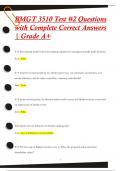 BMGT 3510 Test #2 Questions  with Complete Correct Answers  | Grade A+