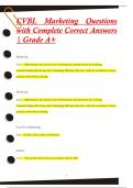 CVBL Finance Questions with Complete Correct Answers | Grade A+