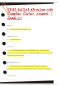 CVBL LEGAL Questions with  Complete Correct Answers |  Grade A+