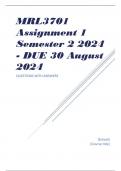 MRL3701 Assignment 1 Semester 2 2024 - DUE 30 August 2024