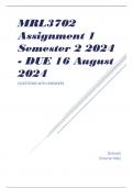 MRL3702 Assignment 1 Semester 2 2024 - DUE 16 August 2024