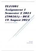 TLI4801 Assignment 1 Semester 2 2024 (790561) - DUE 19 August 2024