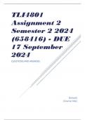 TLI4801 Assignment 2 Semester 2 2024 (658416) - DUE 17 September 2024