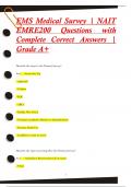 EMS Medical Survey | NAIT  EMRE200 Questions with  Complete Correct Answers |  Grade A+