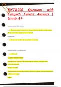 ENTR200 Questions with  Complete Correct Answers |  Grade A+