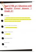 legal CVBL pt 3 Questions with  Complete Correct Answers |  Grade A+