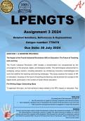 LPENGTS Assignment 3 (COMPLETE ANSWERS) 2024 (778478) - DUE 30 July 2024