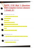 NSPN 7150 Mod 3 Questions  with Complete Correct Answers  | Grade A+