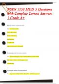 NSPN 7150 MOD 5 Questions  with Complete Correct Answers  | Grade A+