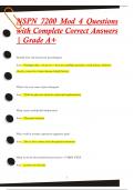 NSPN 7200 Mod 4 Questions  with Complete Correct Answers  | Grade A+