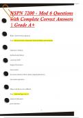 NSPN 7200 - Mod 6 Questions  with Complete Correct Answers  | Grade A+