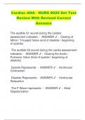 Cardiac AHA - NURS 8020 Set Test  Review With Revised Correct  Answers