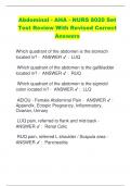 Abdominal - AHA - NURS 8020 Set  Test Review With Revised Correct  Answers