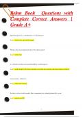 Behm Book Questions with  Complete Correct Answers |  Grade A+