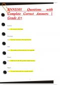 BNNS501 Questions with  Complete Correct Answers |  Grade A+