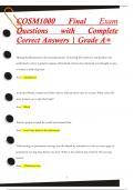 COSM1000 Final Exam  Questions with Complete  Correct Answers | Grade A+