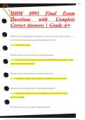 DHM 4993 Final Exam Questions with Complete  Correct Answers | Grade A+