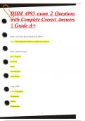 DHM 4993 exam 2 Questions  with Complete Correct Answers  | Grade A+