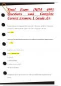 Final Exam DHM 4993 Questions with Complete  Correct Answers | Grade A+