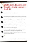EMHP Exam Questions with  Complete Correct Answers |  Grade A+