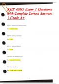 KHP 420G Exam 1 Questions  with Complete Correct Answers  | Grade A+