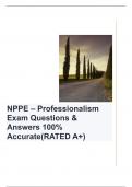 NPPE – Professionalism Exam Questions & Answers 100% Accurate(RATED A+)