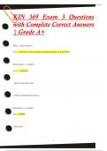 KIN 369 Exam 3 Questions  with Complete Correct Answers  | Grade A+