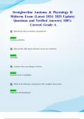 Straighterline Anatomy & Physiology II Midterm Exam (Latest 2024/ 2025 Update) Questions and Verified Answers| 100% Correct| Grade A