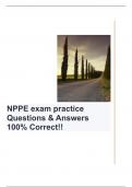 NPPE exam practice Questions & Answers 100% Correct!!