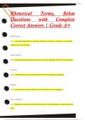 Rhetorical Terms, Behm Questions with Complete  Correct Answers | Grade A+