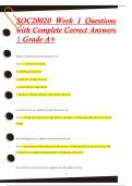 SOC20020 Week 1 Questions  with Complete Correct Answers  | Grade A+