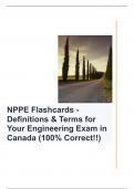 NPPE Flashcards - Definitions & Terms for Your Engineering Exam in Canada (100% Correct!!)