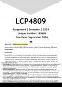 LCP4809 Assignment 2 (ANSWERS) Semester 2 2024 - DISTINCTION GUARANTEED